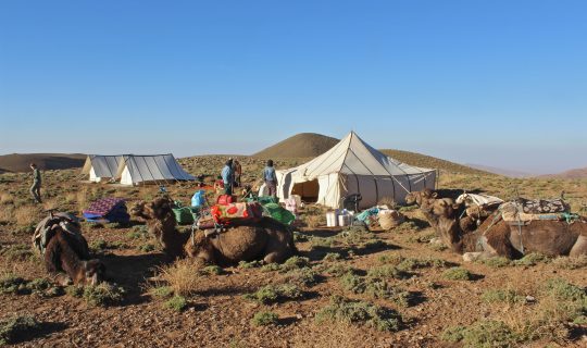 Camp on the Tatarart pastures, High Atlas mountains, Morocco